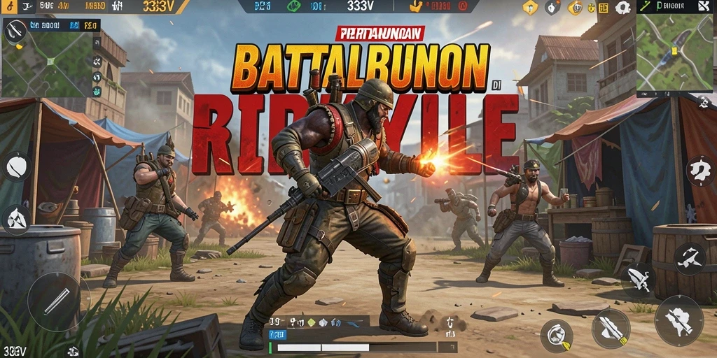 Tangkapan layar 333V menampilkan aksi seru dalam pertempuran Battle Royale.