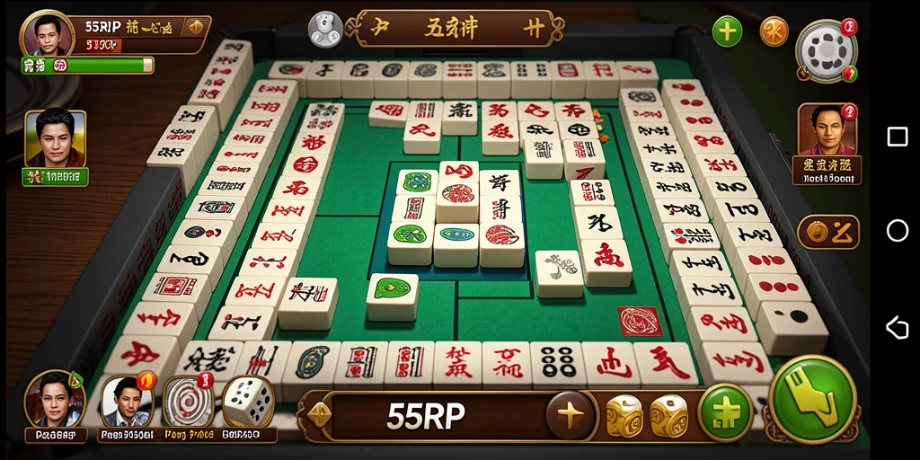 Tampilan gameplay menarik dari 55RP dengan ubin Mahjong yang memikat.
