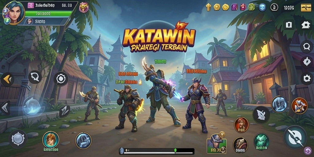 Screenshot gameplay KATAWIN yang menampilkan momen strategi penting.