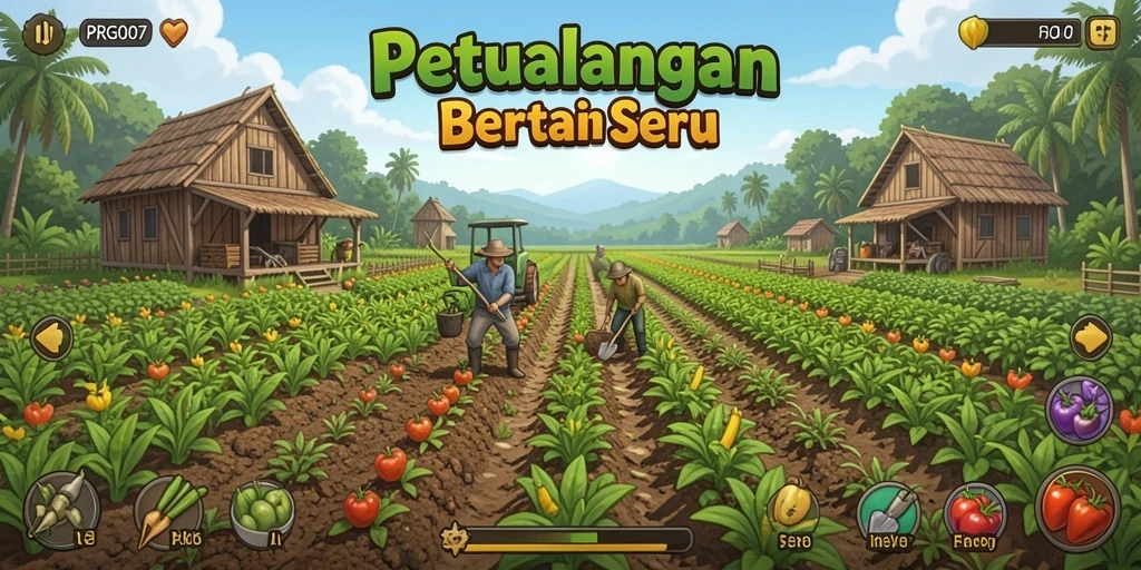 Tampilan gameplay yang seru dalam PRG007 saat bertani.