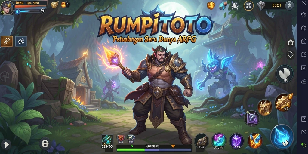 Tangkapan layar RUMPITOTO menunjukkan aksi pertarungan seru dalam dunia ARPG.