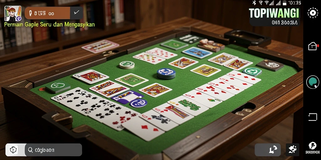 Gameplay seru Gaple dalam TOPIWANGI yang membuat ketagihan.