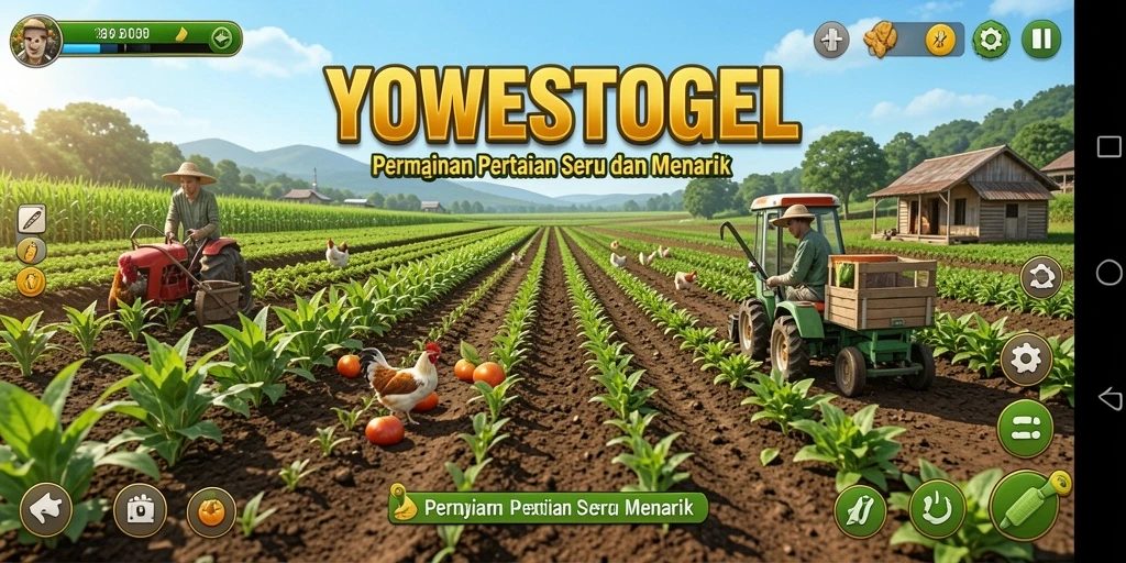 Tampilan gameplay YOWESTOGEL yang menyenangkan saat bertani.