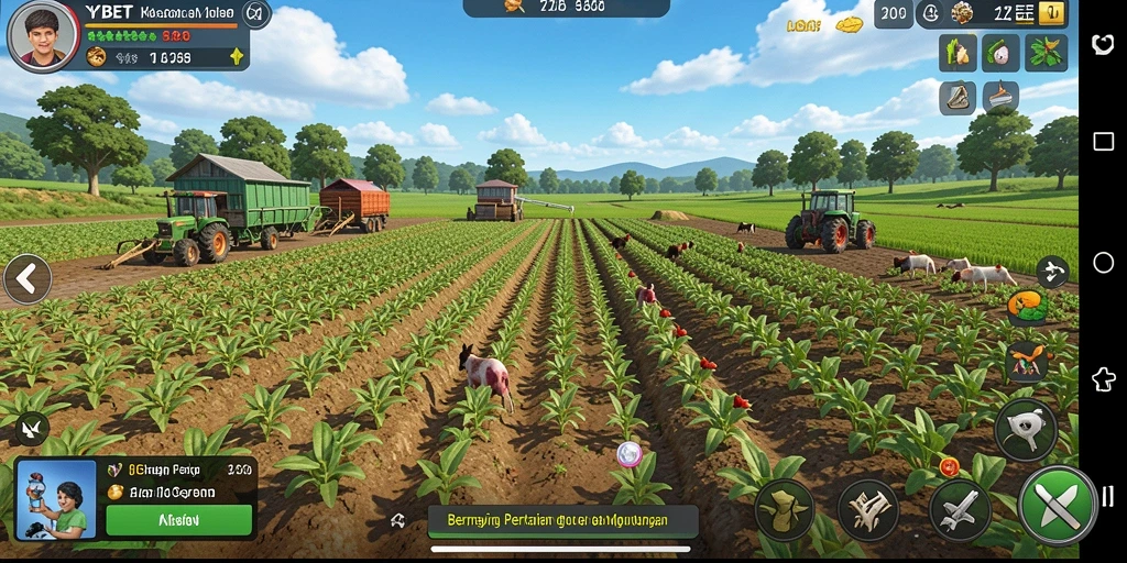 Tampilan gameplay YYBET yang menarik dan penuh warna dalam bertani.